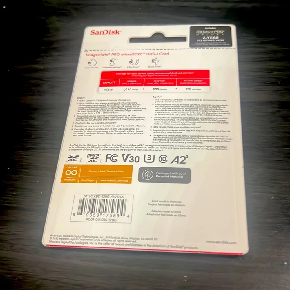 SanDisk 128GB ImageMate PRO microSDXC UHS-1 Memory Card with Adapter -